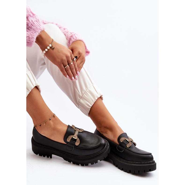 Mocasines De Mujer Con Decoración Gargi Negra negro 1