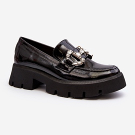 Mocasines Mujer Charol Con Adorno, Negro Arsaba 2