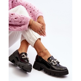 Mocasines Mujer Charol Con Adorno, Negro Arsaba 9