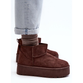 Botas de nieve de gamuza en plataforma marrón Corcoran 5