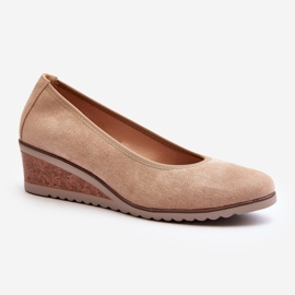 Vinceza Zapatos de cuña Belli de mujer de color beige 1