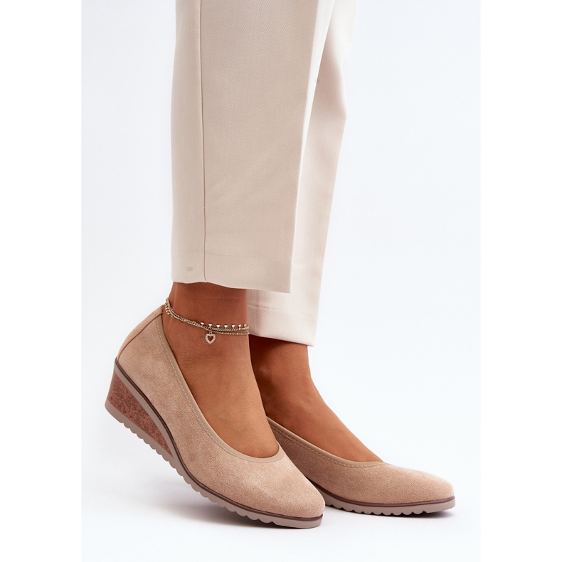 Vinceza Zapatos de cuña Belli de mujer de color beige 2