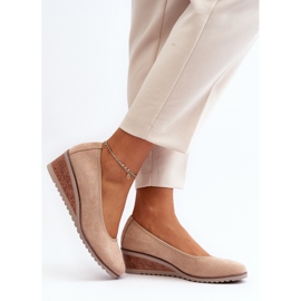 Vinceza Zapatos de cuña Belli de mujer de color beige 3