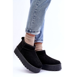 Botas de nieve de gamuza para mujeres negras negro 2