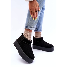 Botas de nieve de gamuza para mujeres negras negro 3