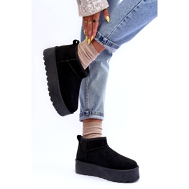 Botas de nieve de gamuza para mujeres negras negro 4