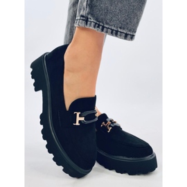 Ralfes Mocasines de mujer en ante negro 2