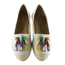 Alpargatas con cuentas de colores H8-58 White blanco 4