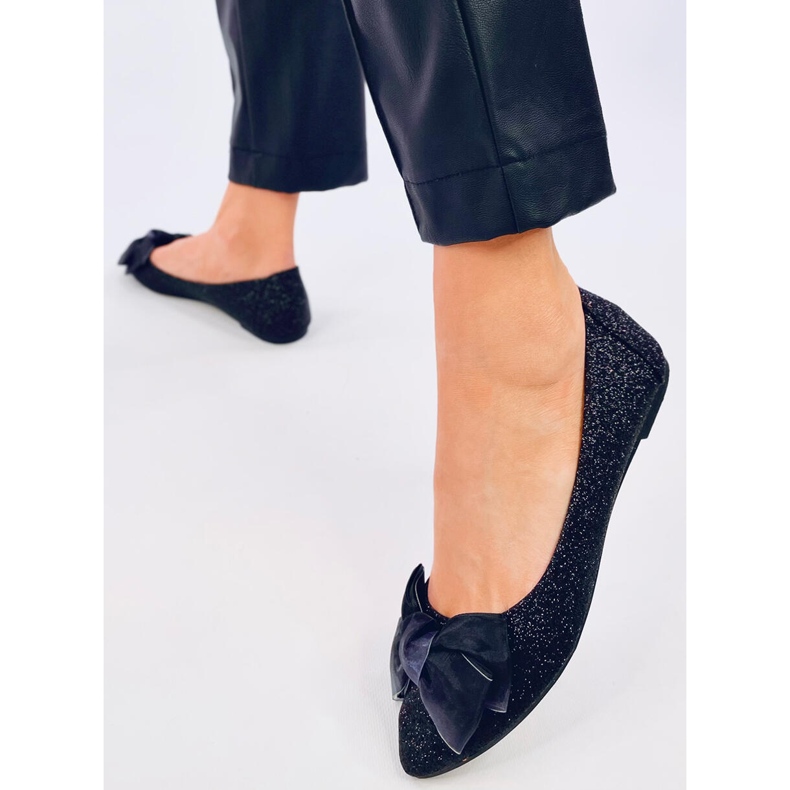 Elegantes bailarinas Betzi Black con purpurina negro 2