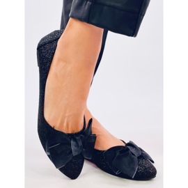 Elegantes bailarinas Betzi Black con purpurina negro 1