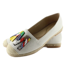 Alpargatas con cuentas de colores H8-58 White blanco 3
