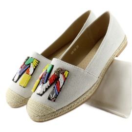 Alpargatas con cuentas de colores H8-58 White blanco 5