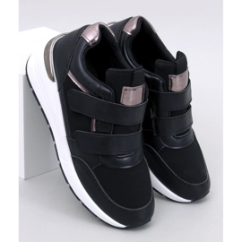 Deportivas Moulton con cuña y velcro en color negro 5