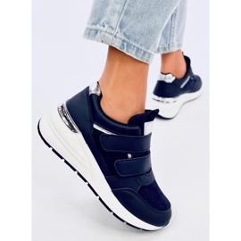 Deportivas Moulton Navy con cuña y velcro azul 3