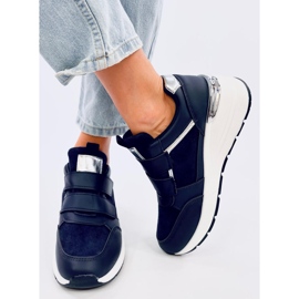 Deportivas Moulton Navy con cuña y velcro azul 5