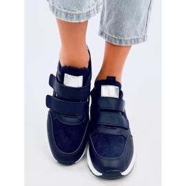Deportivas Moulton Navy con cuña y velcro azul 2