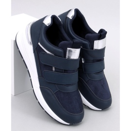 Deportivas Moulton Navy con cuña y velcro azul 1