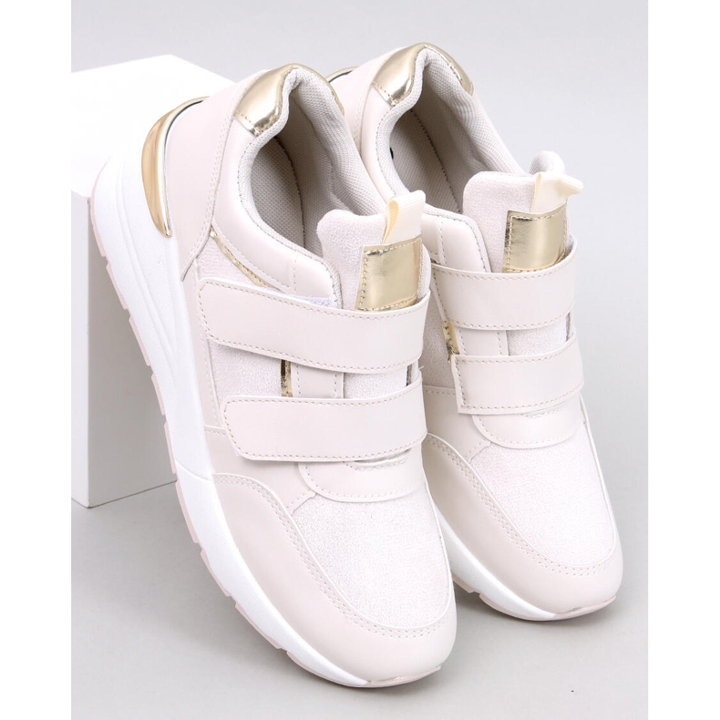 Moulton Deportivas cuña beige con velcro 1