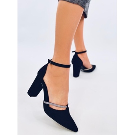 Salón Ingrid Black de tacón con pedrería negro 2 Salón Ingrid Black de tacón con pedrería negro 2