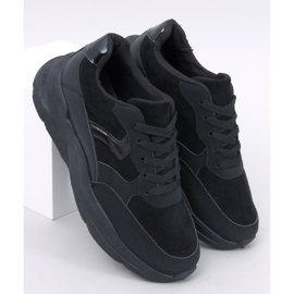 Clervie Zapatillas cuña negras negro 1