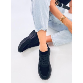 Clervie Zapatillas cuña negras negro 5