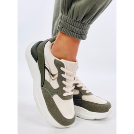 Clervie Zapatillas cuña verdes 1