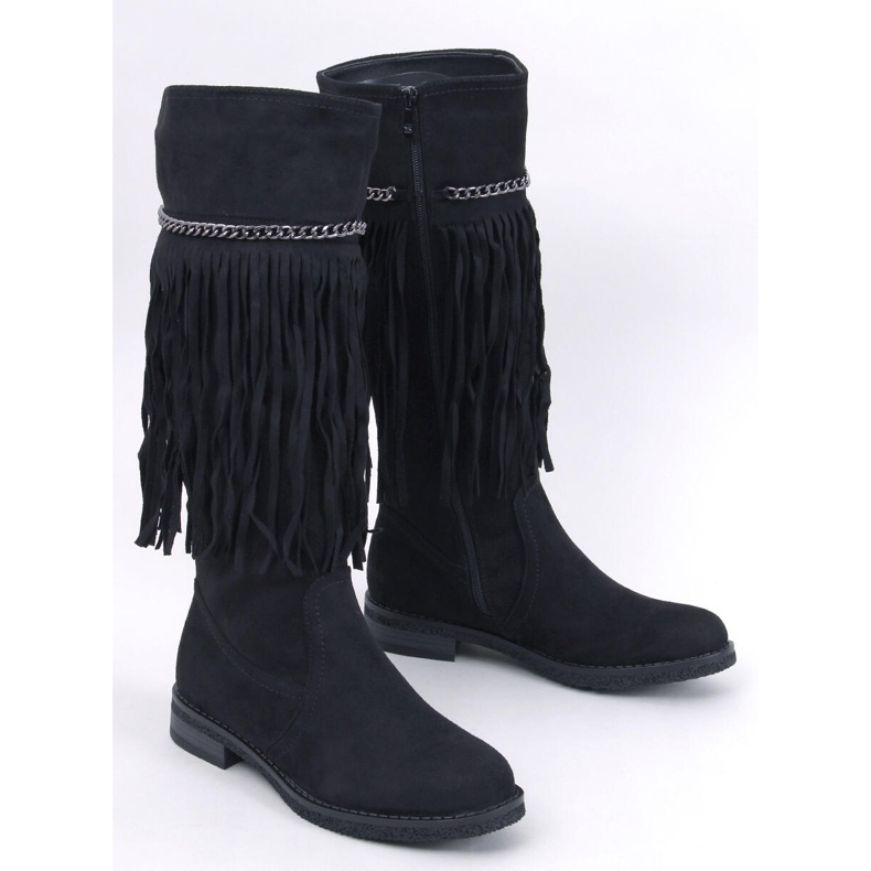 Novle Botas flecos negras negro 1 Novle Botas flecos negras negro 1