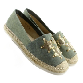 Alpargatas de lona con tachuelas CV-353 Verde 3
