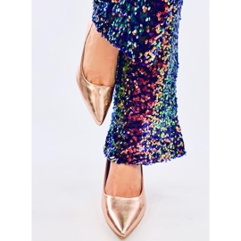 Stilettos mujer flor Aurora Champagne rosado 3