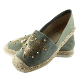 Alpargatas de lona con tachuelas CV-353 Verde 2