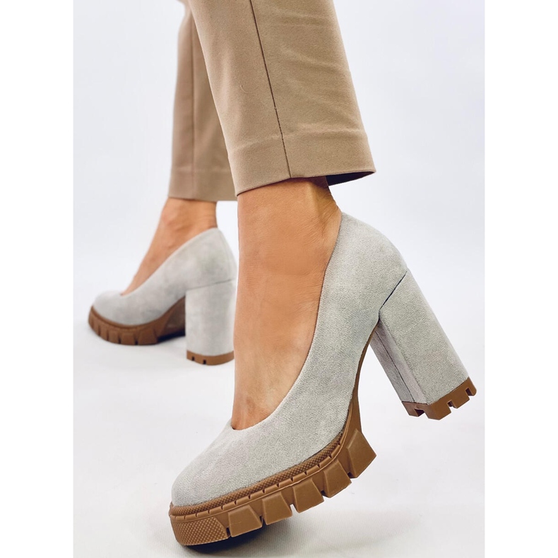 Zapatos de tacón y plataforma Angela Grey gris 2