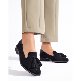 Mocasines Daszyński de ante negro calado 2