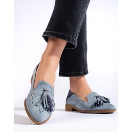 Mocasines calados de ante gris de Daszyński 1