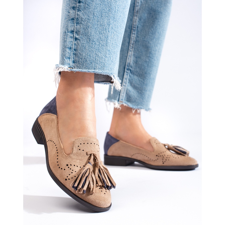 Mocasines calados de ante beige de Daszyński 1 Mocasines calados de ante beige de Daszyński 1