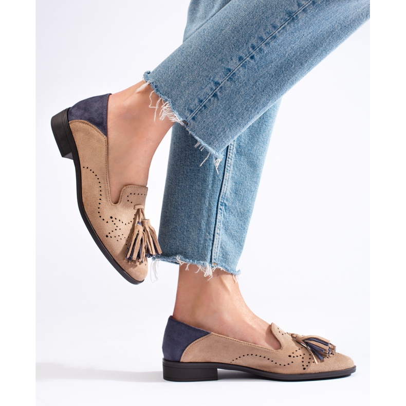 Mocasines calados de ante beige de Daszyński 2 Mocasines calados de ante beige de Daszyński 2