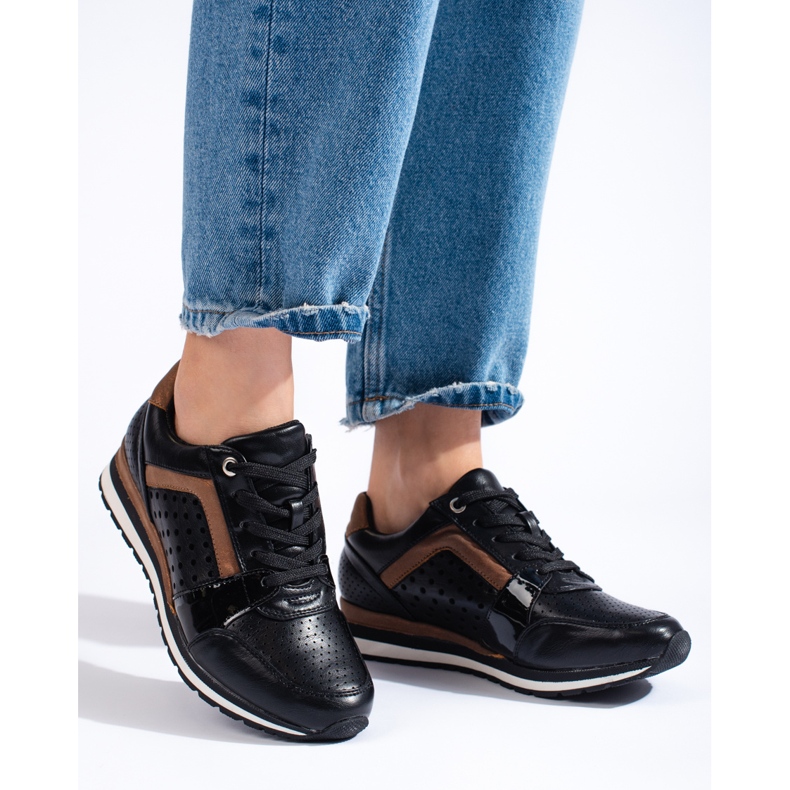 Zapatillas de mujer Daszyński caladas negras negro 2