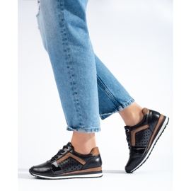 Zapatillas de mujer Daszyński caladas negras negro 1