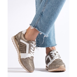 Zapatillas de mujer Daszyński caladas doradas dorado 2 Zapatillas de mujer Daszyński caladas doradas dorado 2