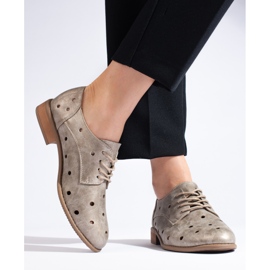 Zapatos de mujer Daszyński calados dorados 1