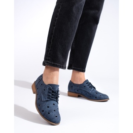 Zapatos de mujer Daszyński calados azules 1