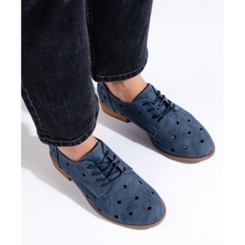 Zapatos de mujer Daszyński calados azules 2