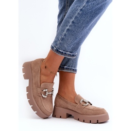 Mocasines De Mujer Con Adorno Beige Ellise 6