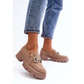Mocasines De Mujer Con Adorno Beige Ellise 8
