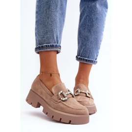 Mocasines De Mujer Con Adorno Beige Ellise 9