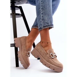 Mocasines De Mujer Con Adorno Beige Ellise 1