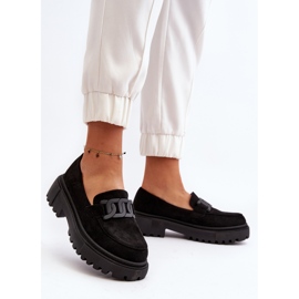Mocasines De Mujer Con Cadena Negro Mevre 5