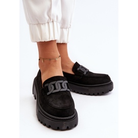 Mocasines De Mujer Con Cadena Negro Mevre 7