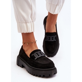 Mocasines De Mujer Con Cadena Negro Mevre 8