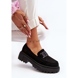 Mocasines De Mujer Con Cadena Negro Mevre 10