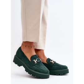 Mocasines de mujer con decoración, verde oscuro Omavia 5